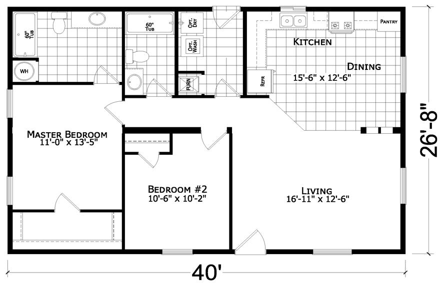 Wheeler 27 X 40 1067 sqft Mobile Home Factory Expo Home Centers
