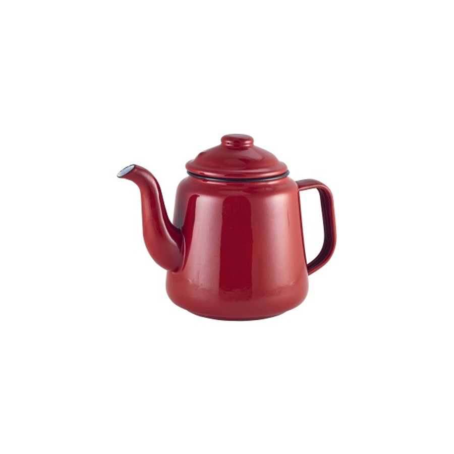 Enamel Teapot Red 1.5l Catering Supplies UK