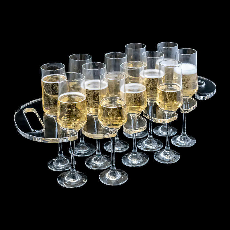 Acrylic Champagne Flute Tray 490 x 240mm Catering Supplies UK