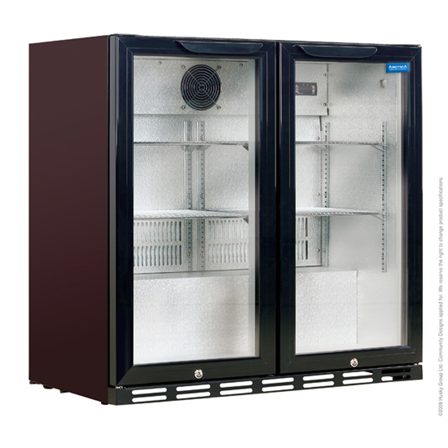 Arctica Black Double Door Bottle Cooler Catering Supplies UK