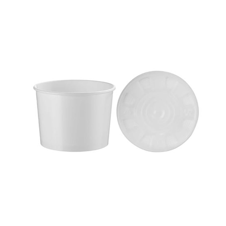 16oz White Food Container c/w PP Lid 250 Per Case Catering Supplies UK