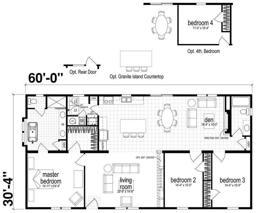 Bucklin 32 X 52 1820 sqft Mobile Home Champion Homes Center