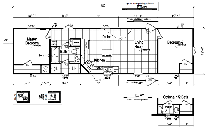Lowery 14 X 52 693 sqft Mobile Home Factory Expo Home Centers