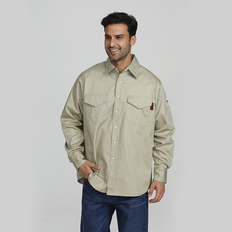 FlameRetardant Pearl Button Work Shirt For Welding Industry