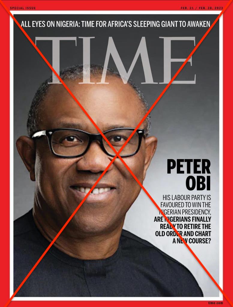 FACTCHECK Peter Obi hasn't been featured on Time Magazine's cover