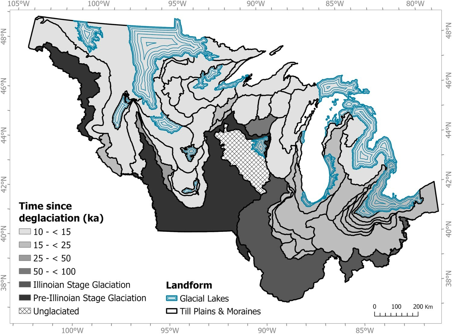 Landform regions of the glaciated Central Lowlands Applied