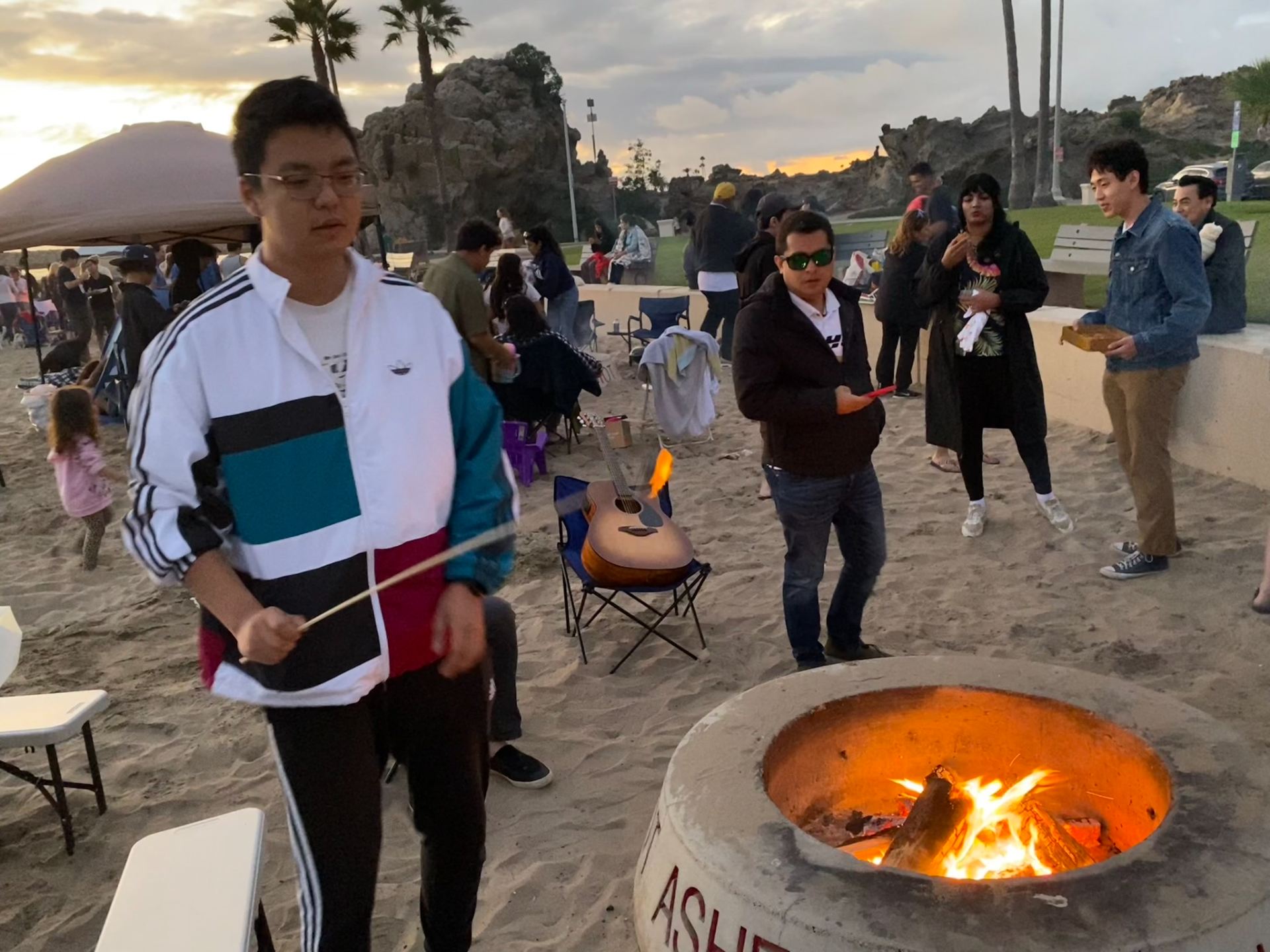 BiNoM Group and Friends at Bonfire Party on Corona del Mar State Beach