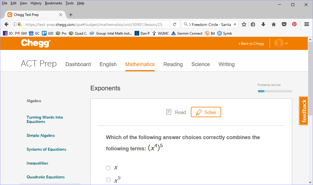 SAT / ACT / TAP Preparation Page