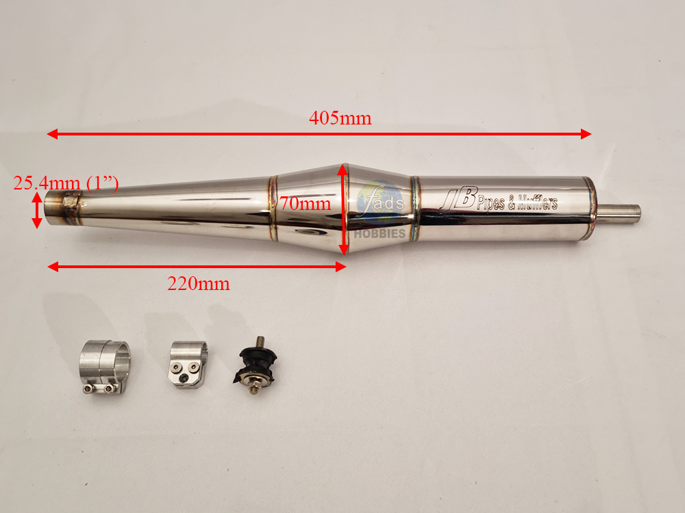 Tuned Pipe JB Stainless With Muffler FADS Hobbies