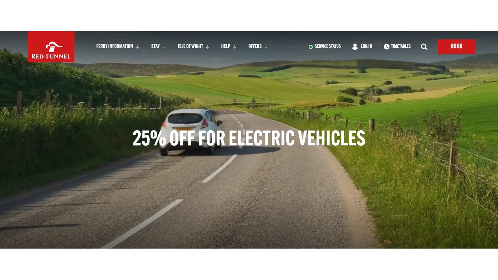 Red Funnel 25 discount on your ferry ticket with electric car to the