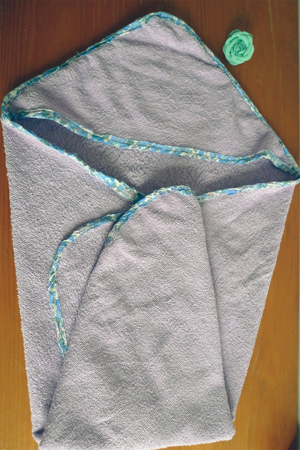 Cape De Bain Bébé Avec Capuche - 75x75cm - Côté éponge + Côté Mousseline Coton - Menthe - OEKO-TEX - Idéal Sortie De Bain/piscine