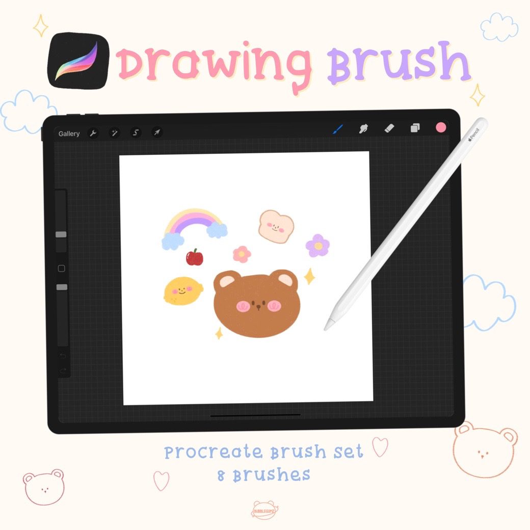 BBUBBLEGUMZ PROCREATE DRAWING BRUSH SET Fahfahsworld