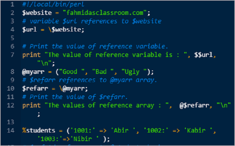 How to use variables and array in perl