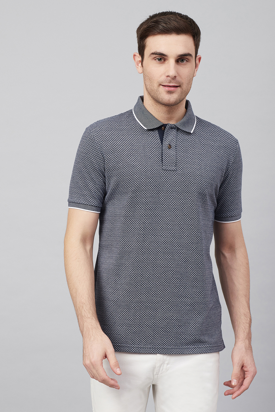 Jacquard Texture Polo Shirt Fahrenheit