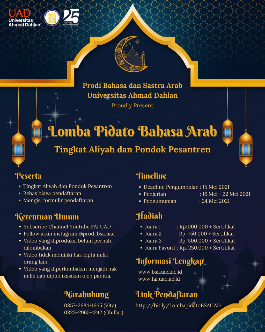 Milad 25 FAI: Lomba Pidato Bahasa Arab - Fakultas Agama Islam Universitas  Ahmad Dahlan