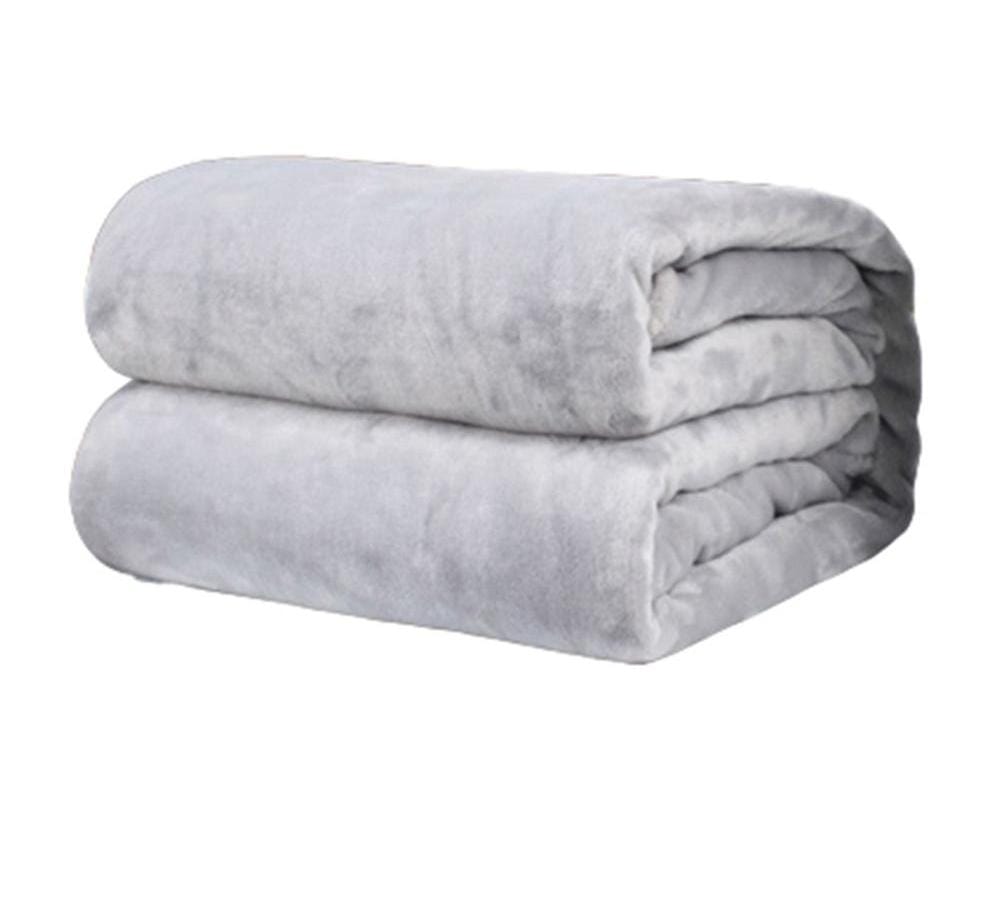 Grey Fleece Blanket 220cm x 200cm Faiga