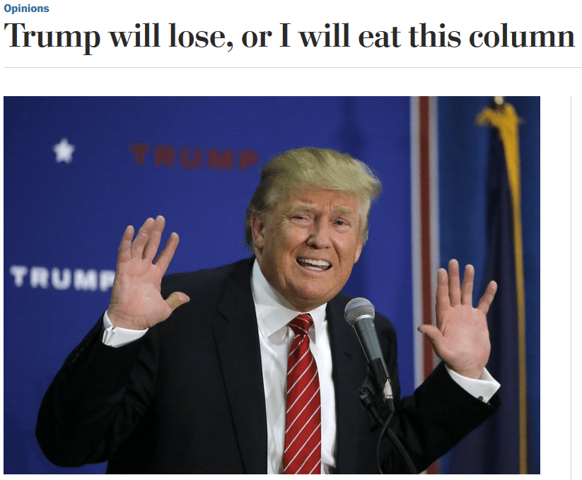 Conventional Denial Pundits were confident Trump was never, ever, ever