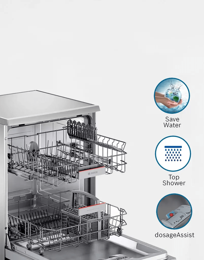 Bosch 13 Place Settings Dishwasher (SMS66GI01I, Silver Inox) Fairdeal Electronics