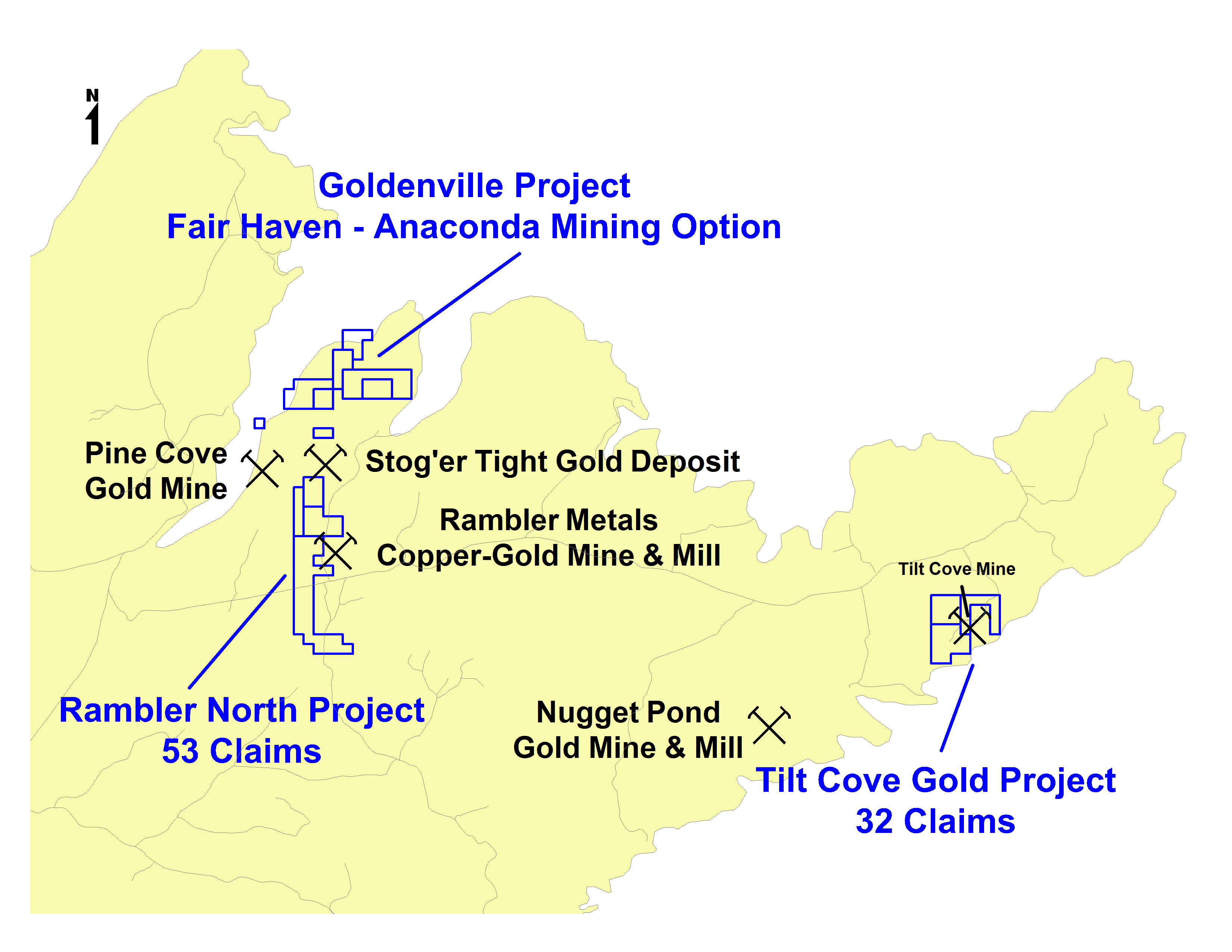 Map showing locations of the 3 Fair Haven projects Fair Haven Resources