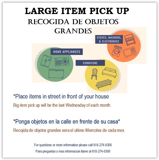 Large Item Trash Pick Up Dates Village of Fairmont City, IL