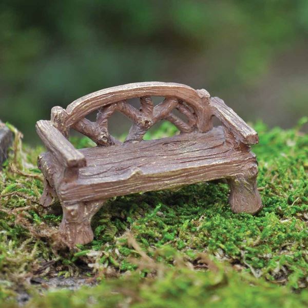 Woodland Mini Rustic bench Fairy Gardens UK