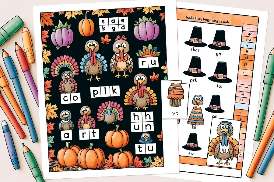 Thanksgiving Worksheet Packets for Young Learners Faithful Fable