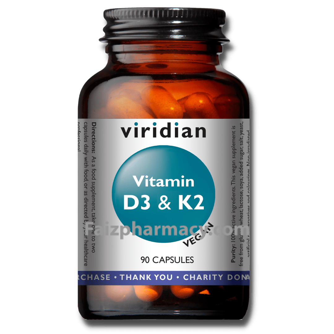 Viridian vitamin D3 & K2 capsules 90s Faiz Pharmacy, Mombasa, Kenya