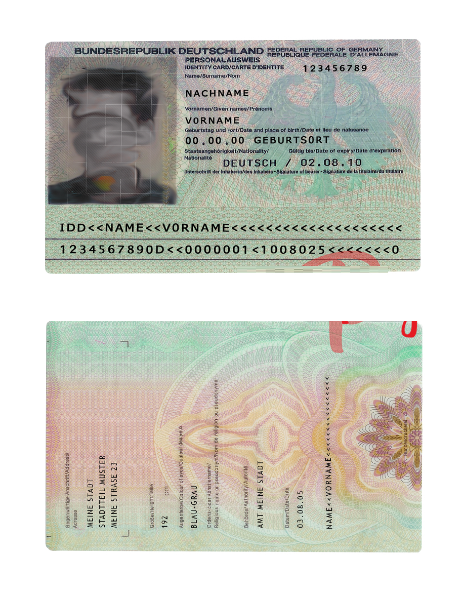 Germany ID Card Psd Template V1,V2&V3 (Multi Version) Fake Template