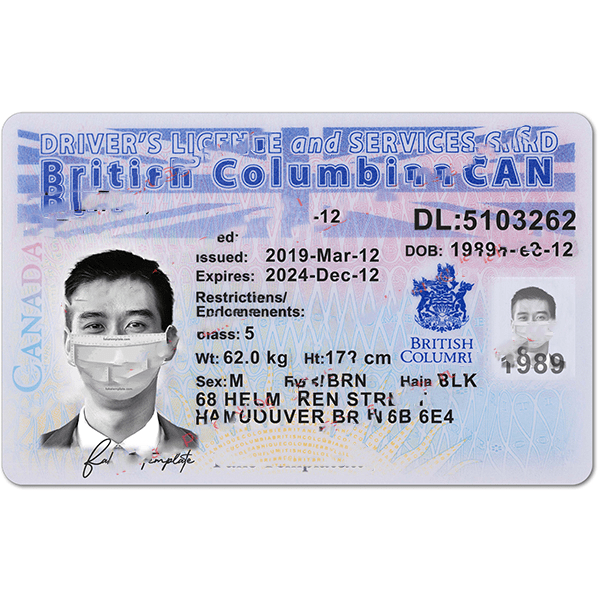 Canada BC Driver License Psd V1 FakeDoc
