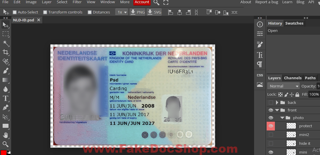 Netherlands ID Card Template In Psd Format