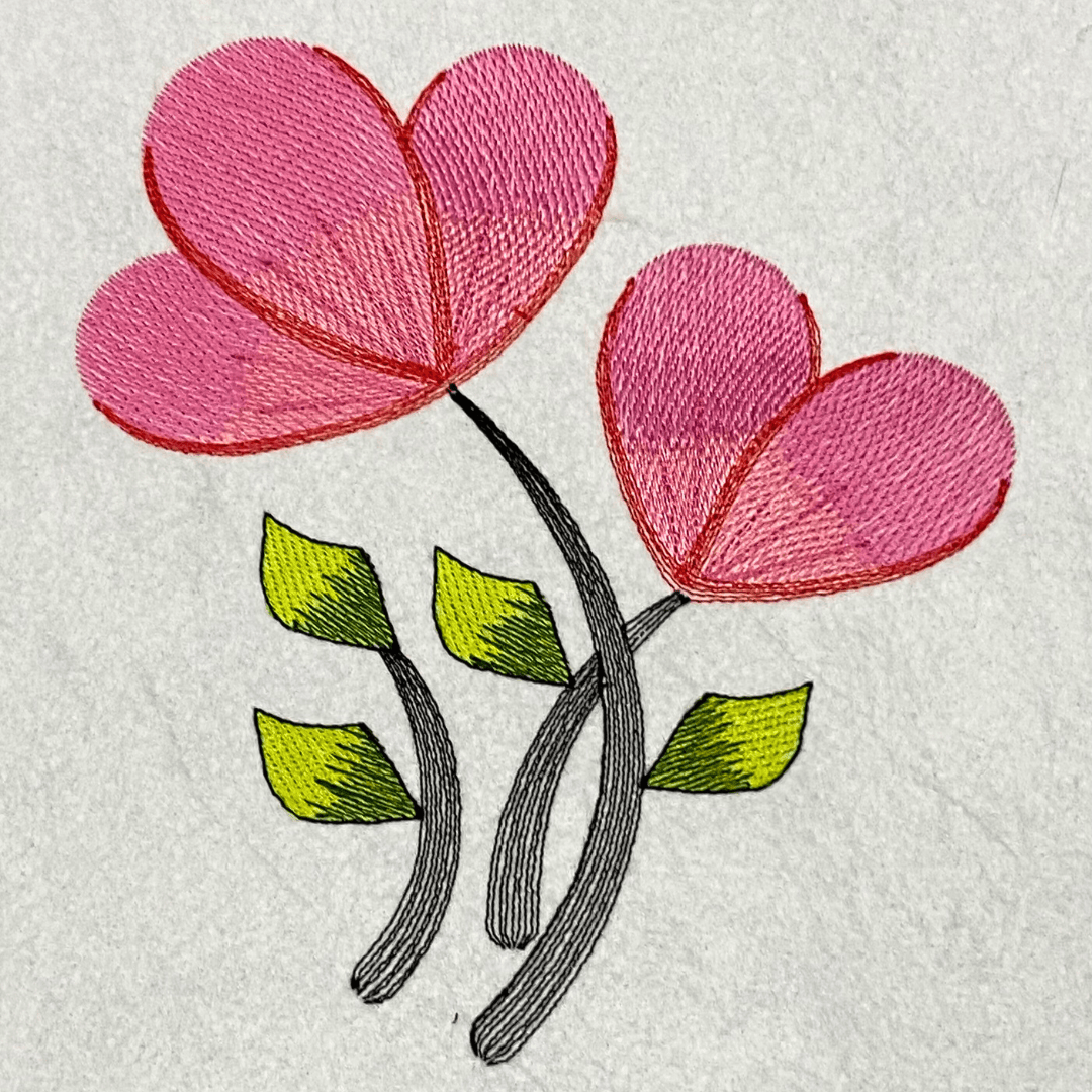 Red Flower Embroidery Design