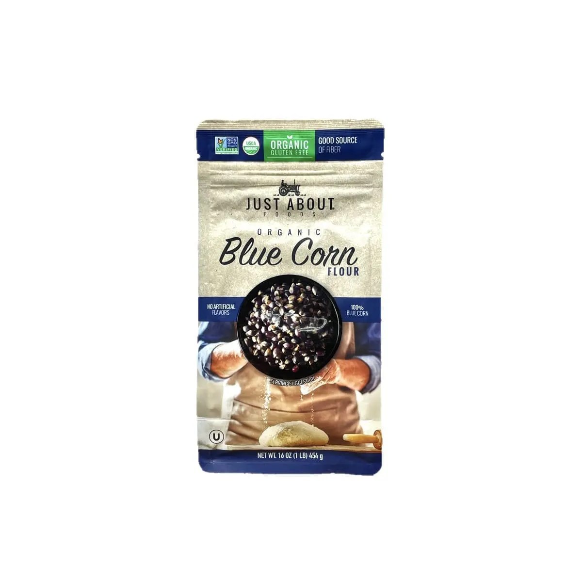 Just About Foods Organic Blue Corn Flour (454g) Falcon Essentials