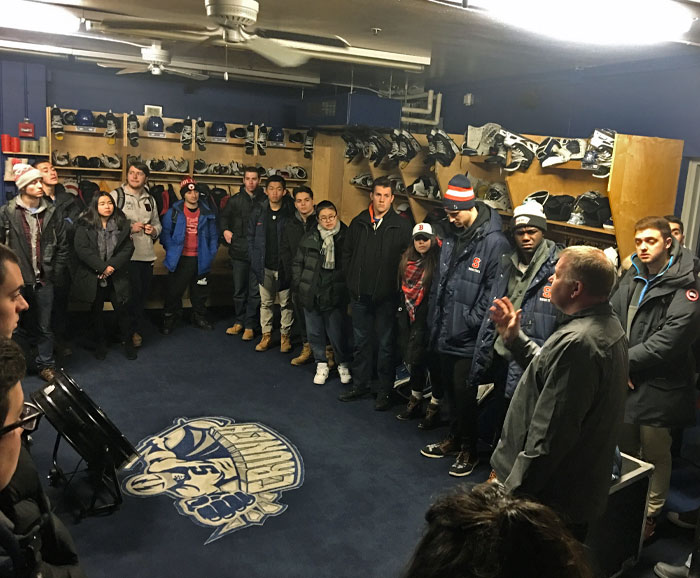 Sport Management class partners with Syracuse Crunch Falk College