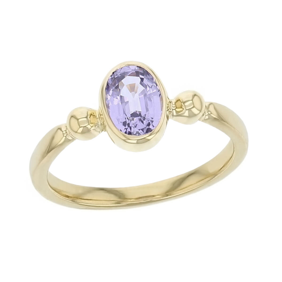 Purple Sapphire 18ct Yellow Gold Ring Faller
