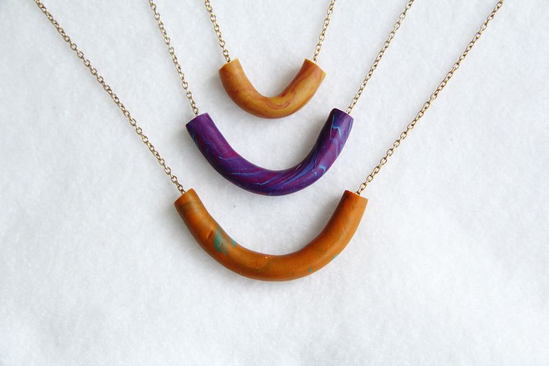 DIY Marble Tube Necklace Fall For DIY