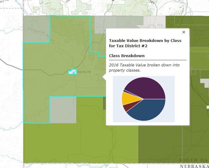 map pie Fall River County, South Dakota