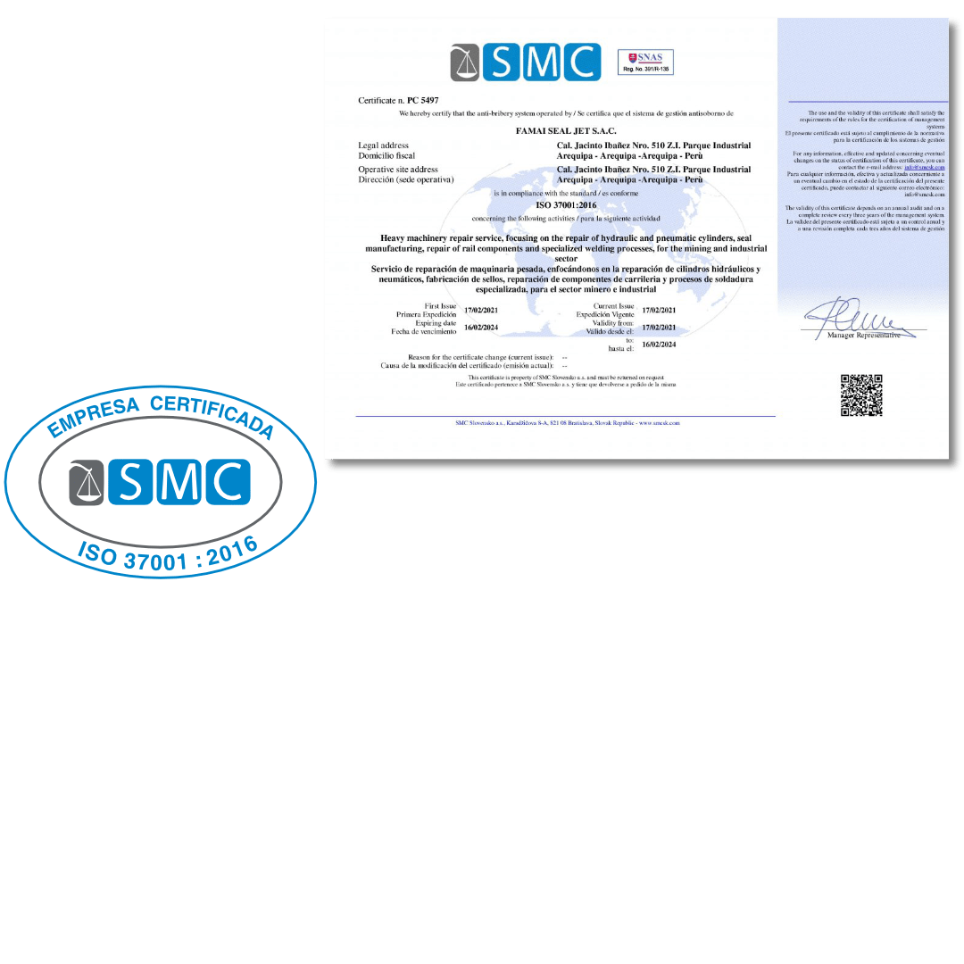 Certificaciones Famai Seal Jet