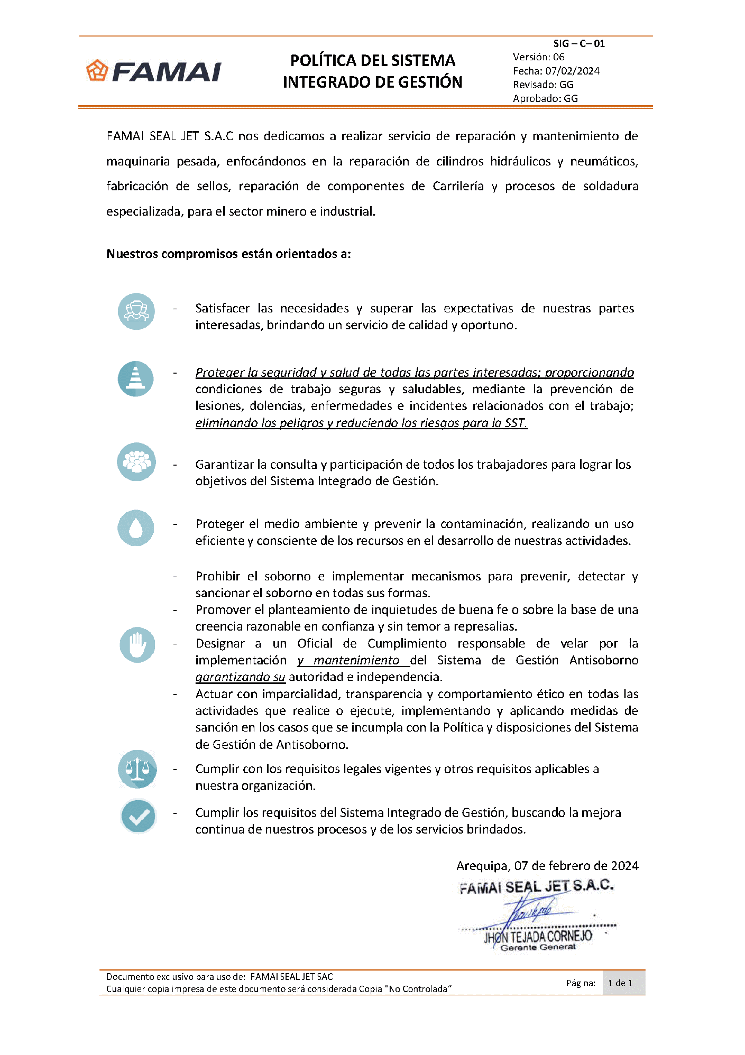 Nosotros Famai Seal Jet