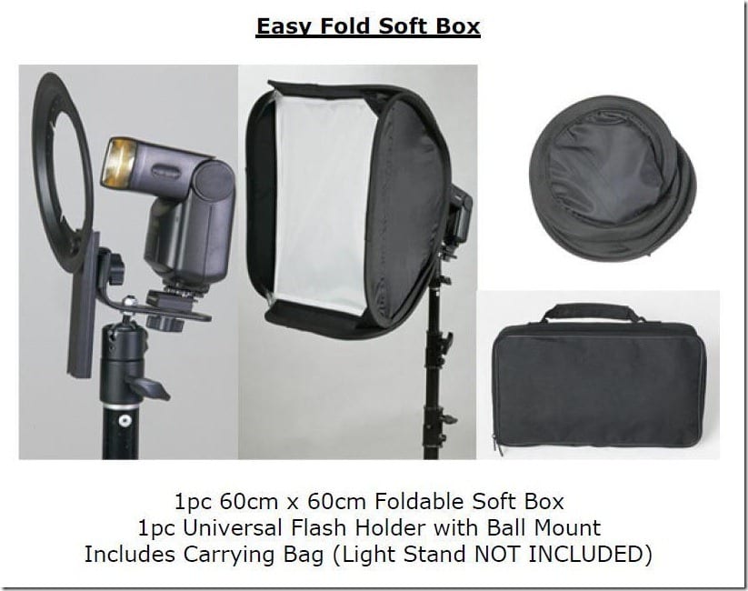 Essential Studio Equipment Easy Fold Soft Box ( 60 cm x 60 cm ) and