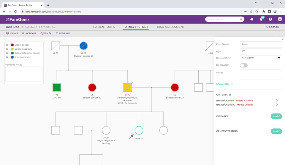 Free Pedigree Tools for Clinicians FamGenix