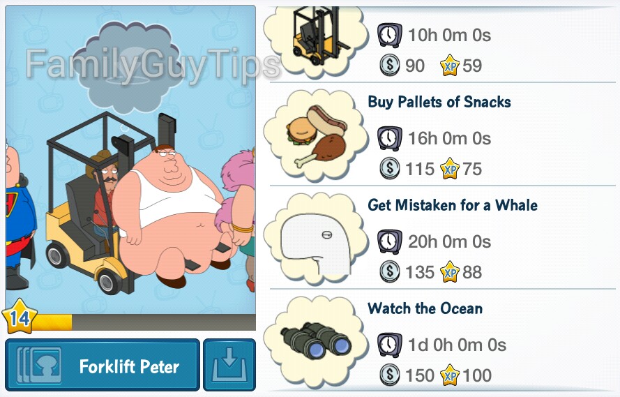 Costume What can I make Forklift Peter do? FamilyGuyTips