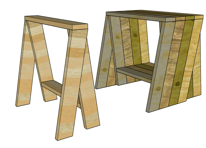 Unique narrow sawhorse Plans For Nesting Sawhorses Famous Artisan