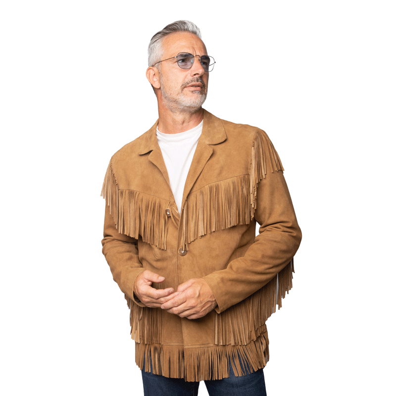 Dennis Hopper Fringe Jacket Easy Rider Suede Leather Brown Jacket