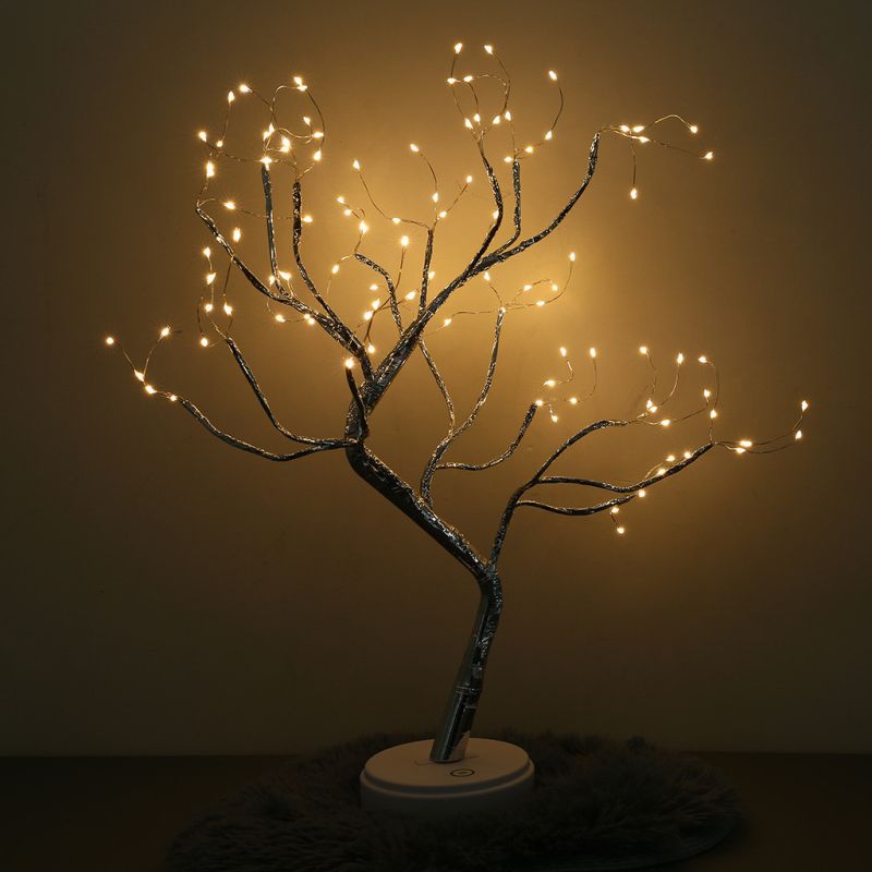Silver LED Bonsai Tree Crystal Lights Famous Mountain