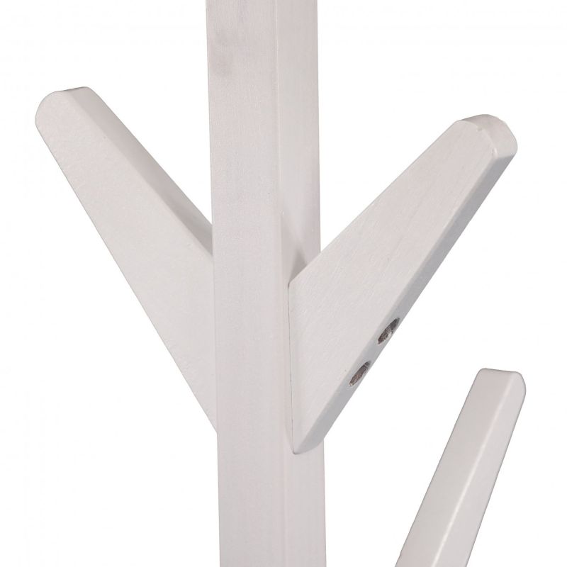 White Wood Coat & Hat Stand with Raised Base Famous Mountain