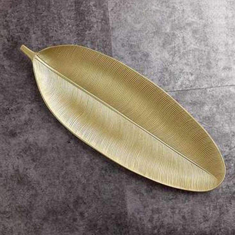 Set of 2 Gold Leaf Trays Famous Mountain