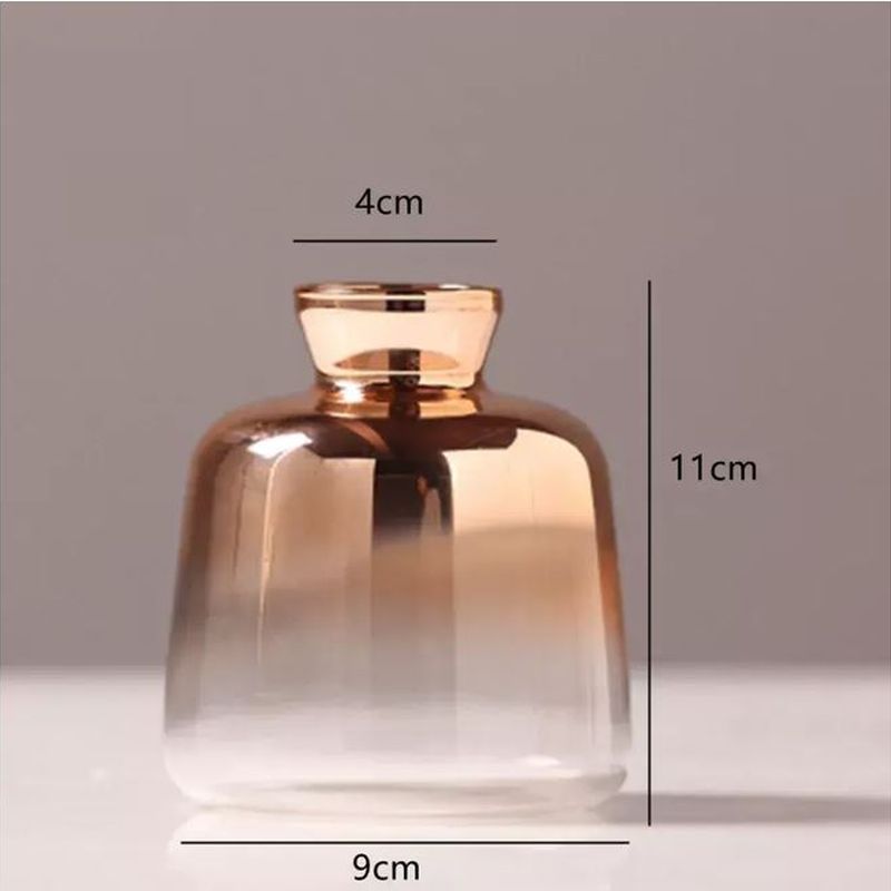Set of Four Rose Gold Fade Bottle Vases Famous Mountain