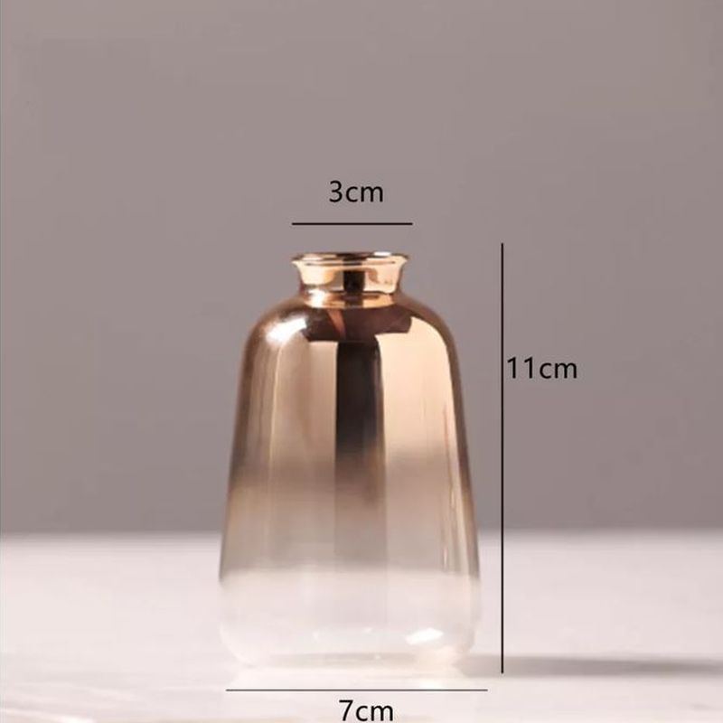 Set of Four Rose Gold Fade Bottle Vases Famous Mountain