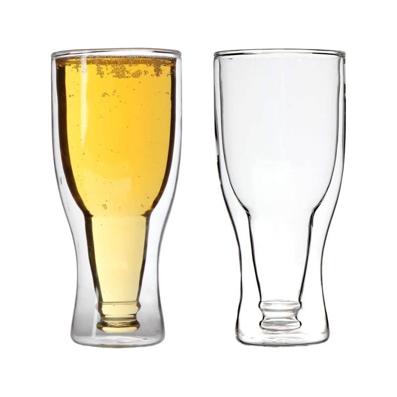 Pair of Two “Bottoms Up” Illusion Glasses Famous Mountain