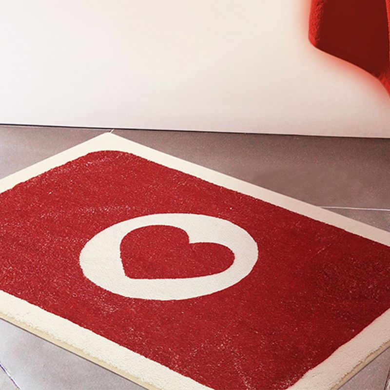 Red Heart Bath Mat Famous Mountain